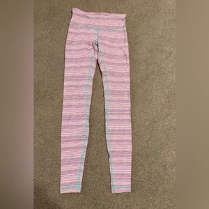 Lululemon Pink Striped Leggings Size 4